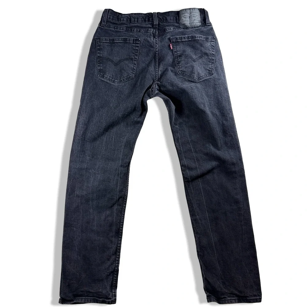 Levis 505 Regular Fit Jeans Mens 33x32 Faded Black Straight Leg Denim 00505-1469